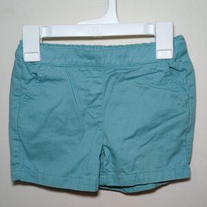 Primary Teal Chino Shorts Elastic Waistband 100% Cotton Girls Size 6